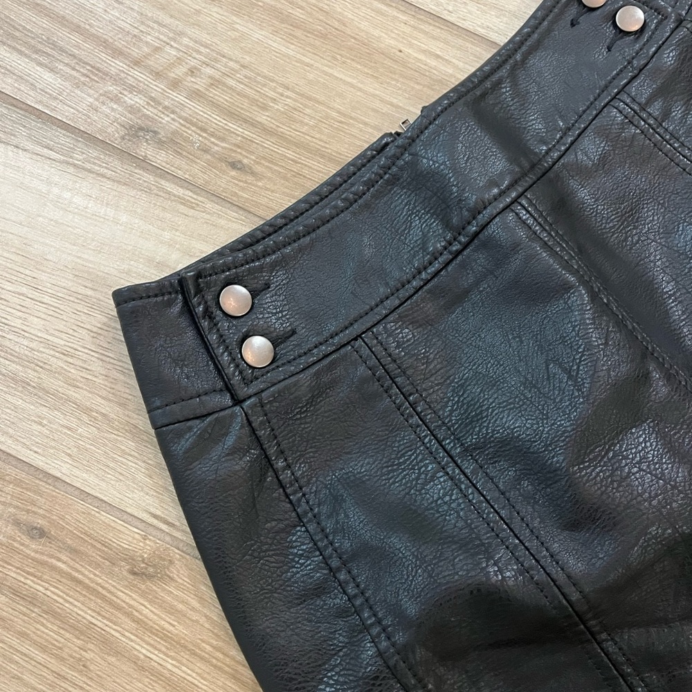 Free people mini vegan leather skirt